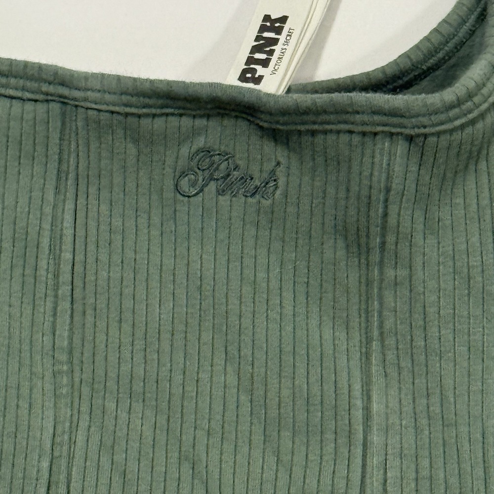 Victoria's Secret PINK Women's Size Large The Cinched Piqué Corset Top Green 51 - Picture 8 of 10